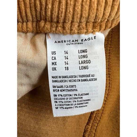 American Eagle Women’s Corduroy Mom Jeans Size 14 L – Stretch Cuffed - Picture 4 of 8